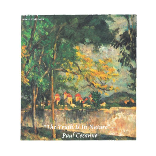 Paul Cezanne Naturmålning & Citat Anteckningsblock (Framsida)