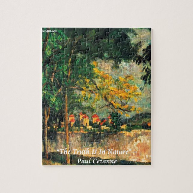 Paul Cezanne Naturmålning & Citat Pussel (Vertikal)