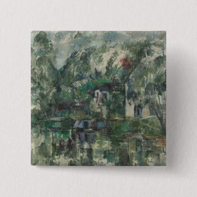 Paul Cezanne | på vatten kant, C. 1890 (olje- Knapp (Framsida)