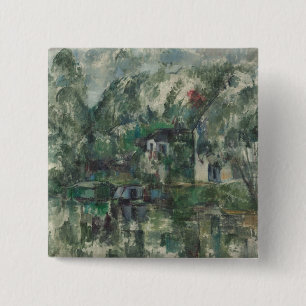 Paul Cezanne på vatten kant, C. 1890 (olje- Knapp
