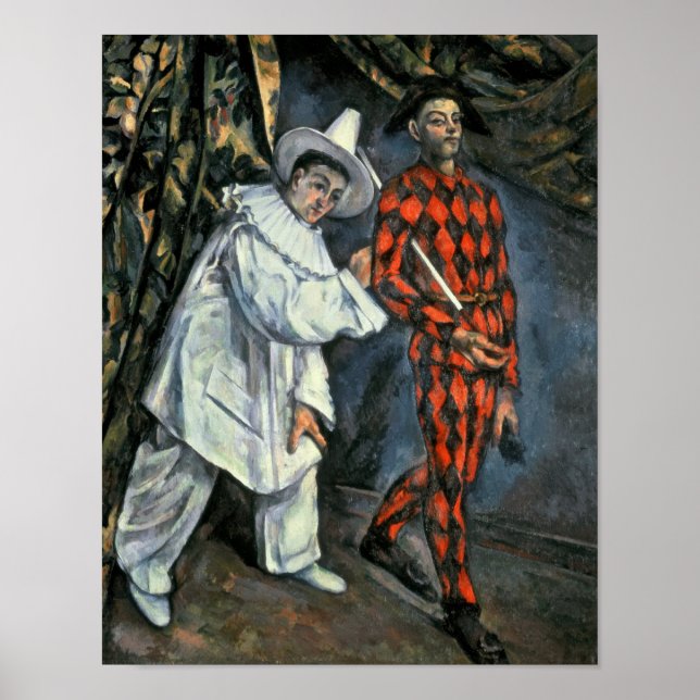 Paul Cezanne | Pierrot och Harlequin 1888 Poster (Framsidan)