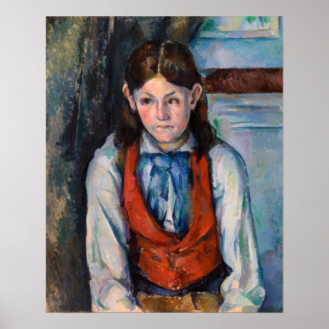 Paul Cezanne - Pojke i röd väst Poster (Framsidan)