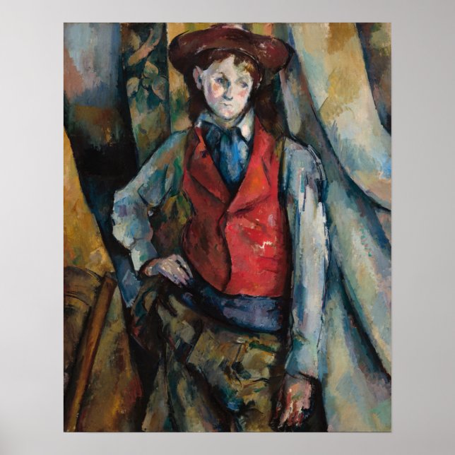 Paul Cezanne - Pojke i röd väst Poster (Framsidan)