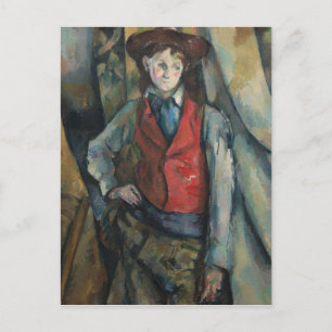 Paul Cezanne - Pojken i en röd Waistrock Vykort