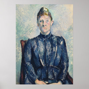 Paul Cezanne porträtt av madamen Cezanne, c.1890 Poster