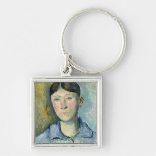 Paul Cezanne   porträtt av madamen Cezanne, Fyrkantig Silverfärgad Nyckelring