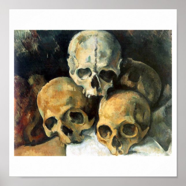 Paul Cézanne, Pyramid of Döskallars 1901 bra art Poster (Framsidan)
