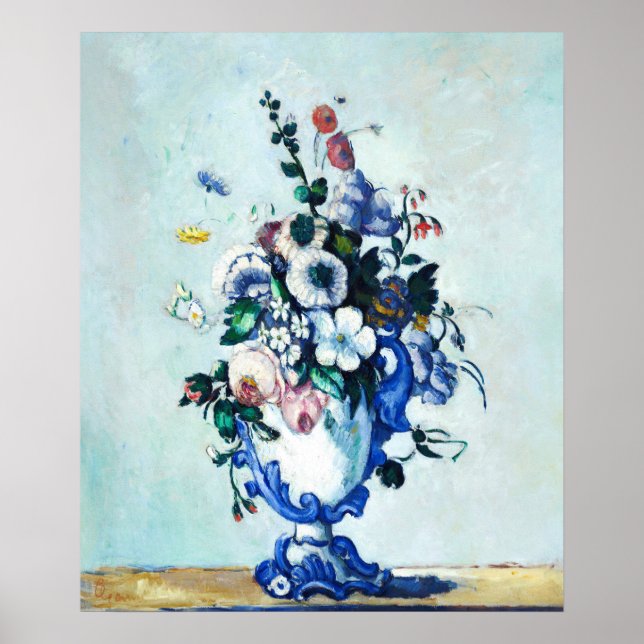 Paul Cézanne Rococo Vas still Life Flower Blommigt Poster (Framsidan)