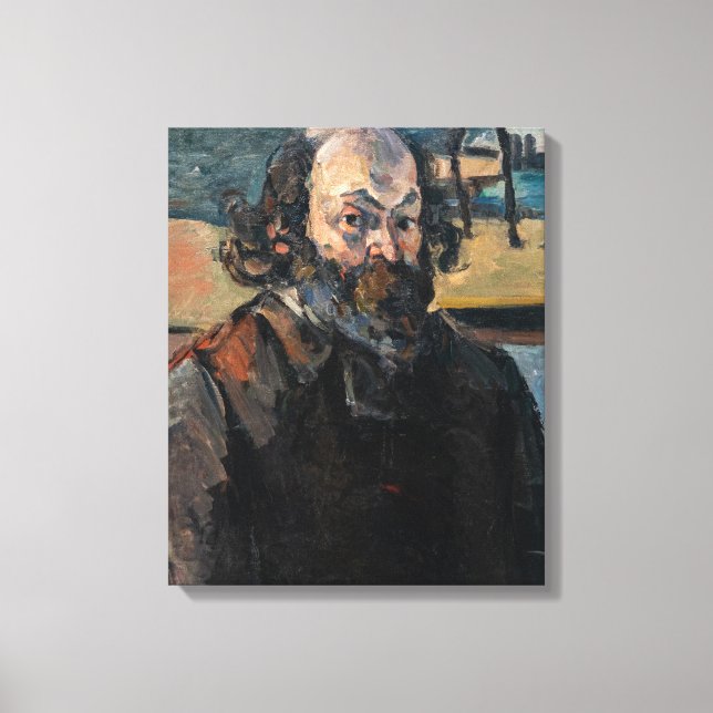 Paul Cezanne - Self-porträtt Canvastryck (Framsida)