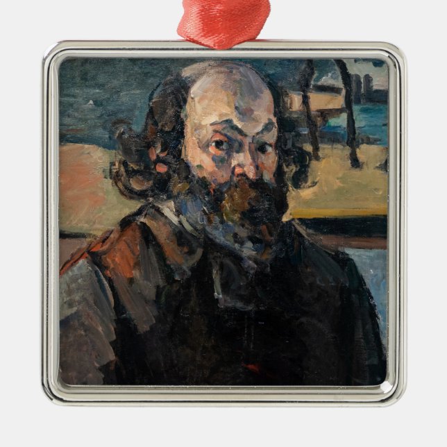 Paul Cezanne - Self-porträtt Julgransprydnad Metall (Framsidan)