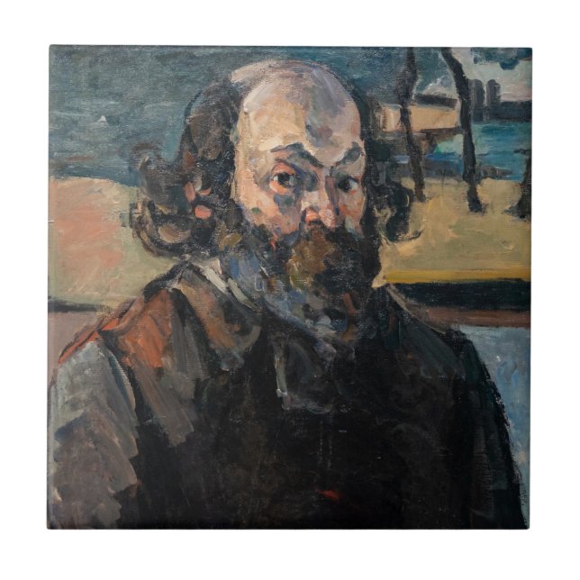 Paul Cezanne - Self-porträtt Kakelplatta (Framsidan)