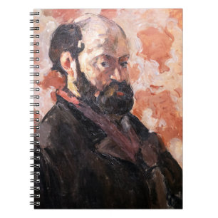 Paul Cezanne - Self-porträtt med rosa bakgrund Anteckningsbok