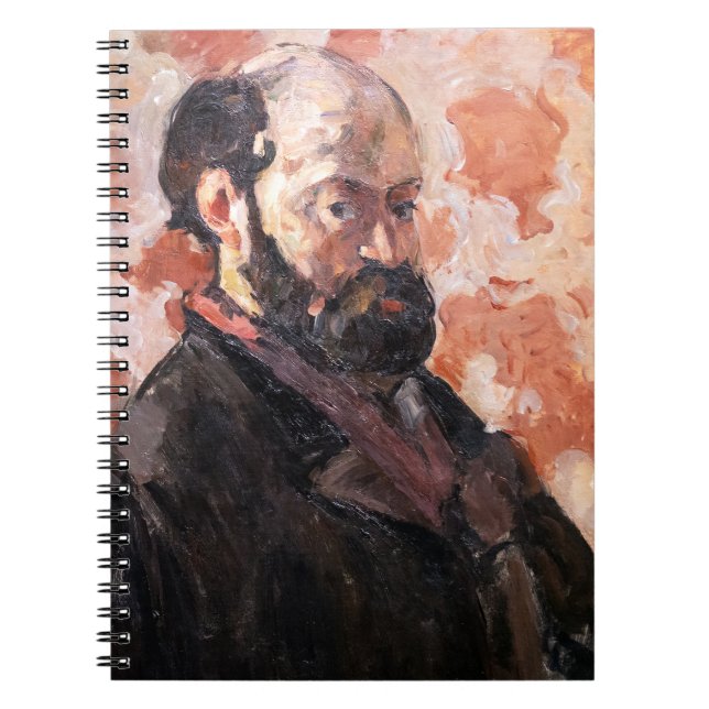 Paul Cezanne - Self-porträtt med rosa bakgrund Anteckningsbok (Framsidan)