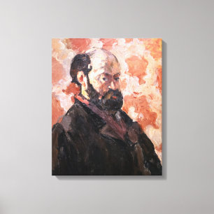 Paul Cezanne - Självporträtt med rosa bakgrund Canvastryck