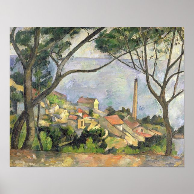 Paul Cezanne | Sjön i Estaque, 1878 Poster (Framsidan)