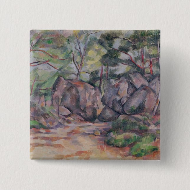 Paul Cezanne | skogsmark med stenblock, 1893 Knapp (Framsida)
