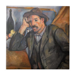Paul Cezanne - Smoker Kakelplatta