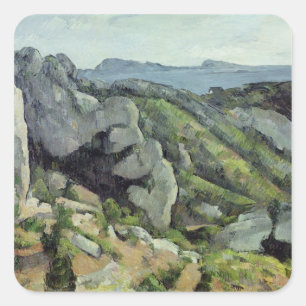 Paul Cezanne Sten i Estaque, 1879-82 Fyrkantigt Klistermärke