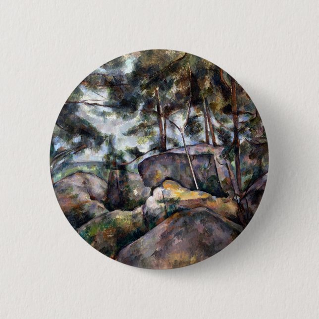 Paul Cezanne stenar i skogen Knapp (Framsida)