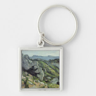 Paul Cezanne   stenar på L'Estaque, 1879-82 Fyrkantig Silverfärgad Nyckelring