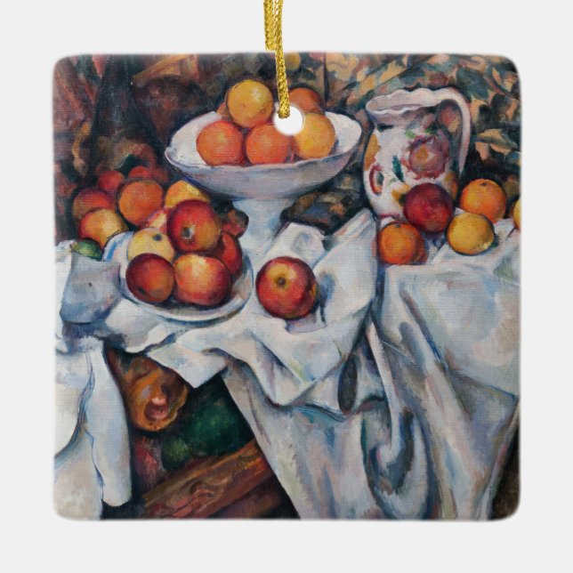 Paul Cezanne - still Life, Apples and Oranges Julgransprydnad Keramik (Framsida)