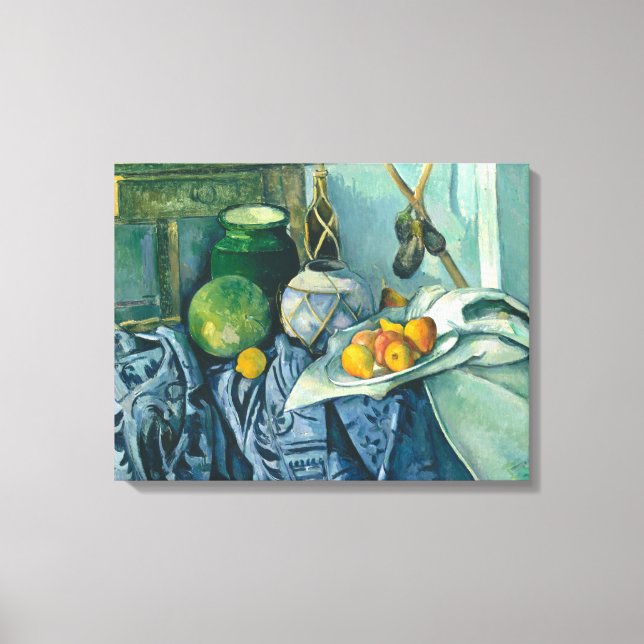 Paul Cezanne still Life Apples and Primroses Canvastryck (Framsida)
