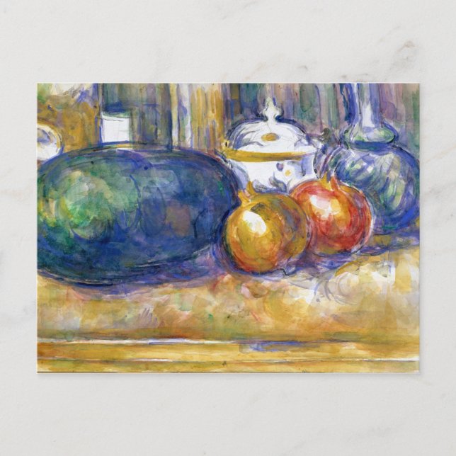 Paul Cezanne still Life Watermelon Pomegranates Vykort (Framsida)