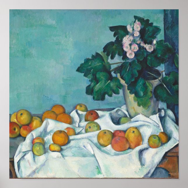 Paul Cézanne still Life with Apples and Primroses Poster (Framsidan)