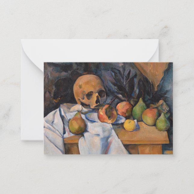 Paul Cezanne - still Life with Skull Anteckningskort (Framsida)