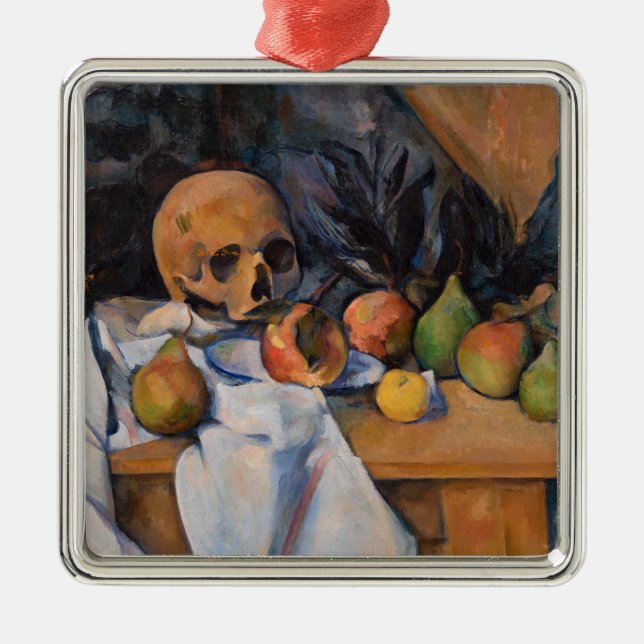 Paul Cezanne - still Life with Skull Julgransprydnad Metall (Framsidan)