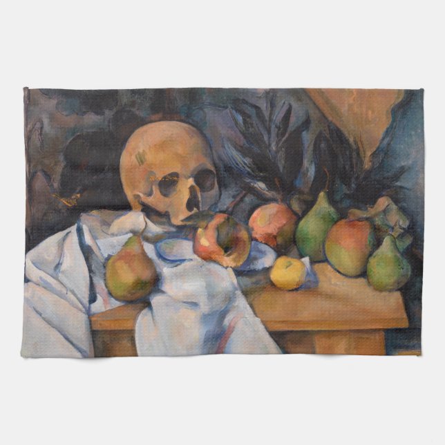 Paul Cezanne - still Life with Skull Kökshandduk (Horisontell)