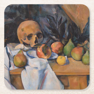 Paul Cezanne - still Life with Skull Underlägg Papper Kvadrat