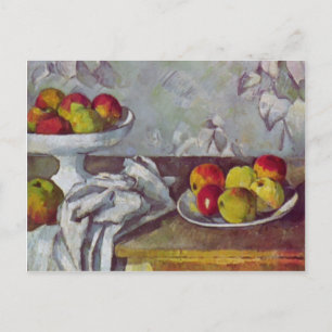 Paul Cezanne-Stilla livet med äpplen och fruktskål Vykort