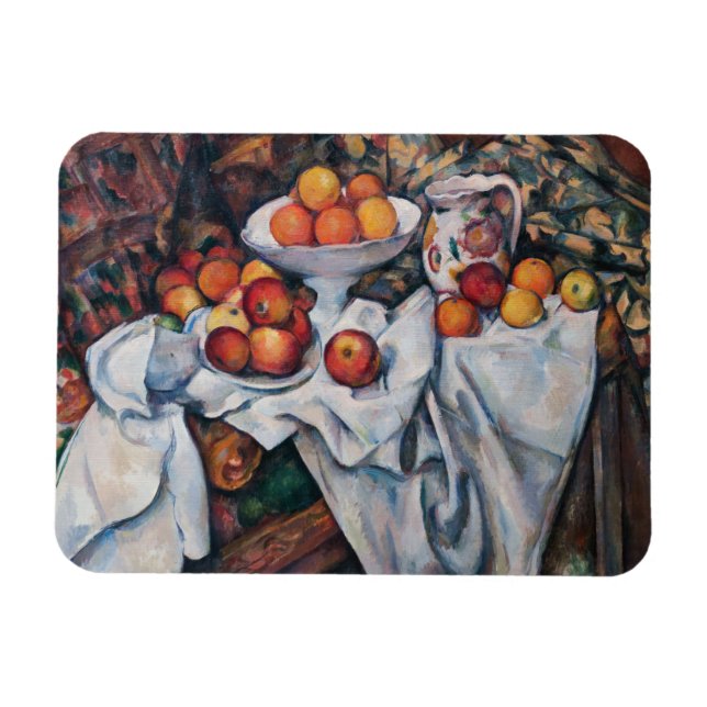 Paul Cezanne - Stilleben, Äpplen och Apelsiner Magnet (Horisontell)
