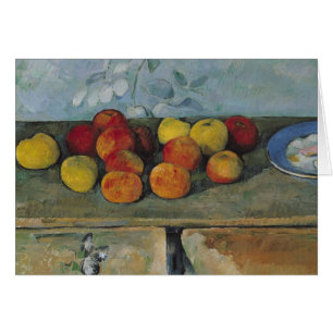 Paul Cezanne stilleben av äpplen och kexar, Hälsningskort