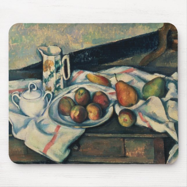 Paul Cezanne | stilleben av persikor och Pears, 18 Musmatta (Framsidan)