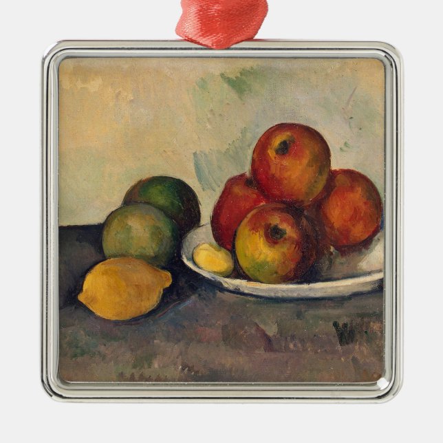 Paul Cezanne | stilleben med äpplen, c.1890 Julgransprydnad Metall (Framsidan)