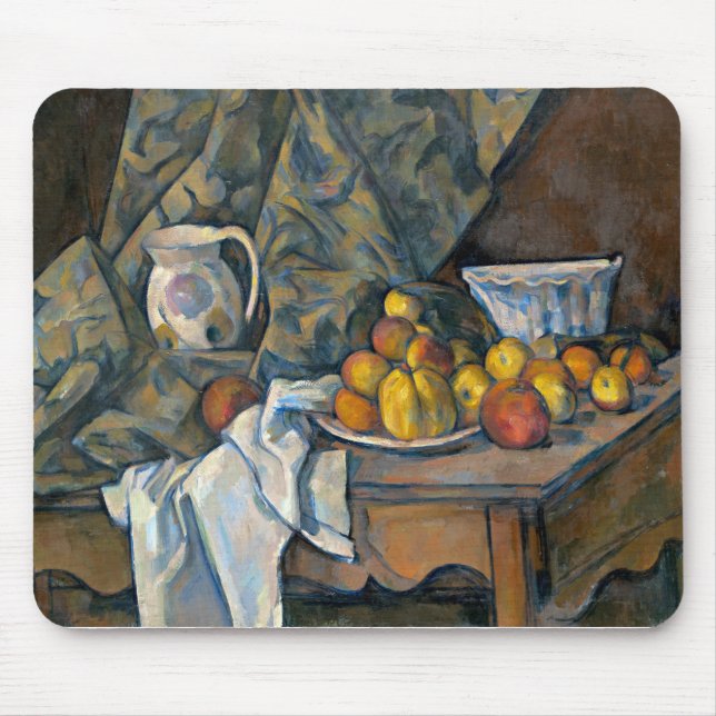 Paul Cezanne | stilleben med äpplen och persikor, Musmatta (Framsidan)