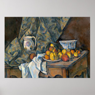 Paul Cezanne stilleben med äpplen och persikor, Poster