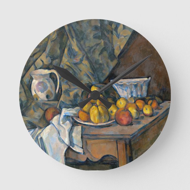 Paul Cezanne | stilleben med äpplen och persikor, Rund Klocka (Framsida)