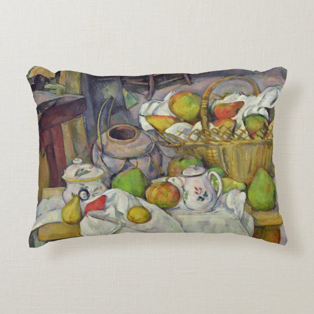 Paul Cezanne | stilleben med basketen, 1888-90 Prydnadskudde (Framsidan)