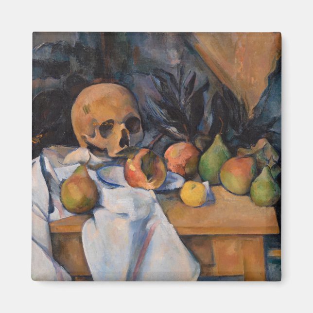 Paul Cezanne - Stilleben med dödskalle Magnet (Framsidan)