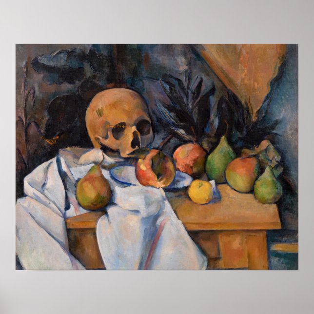 Paul Cezanne - Stilleben med dödskalle Poster (Framsidan)