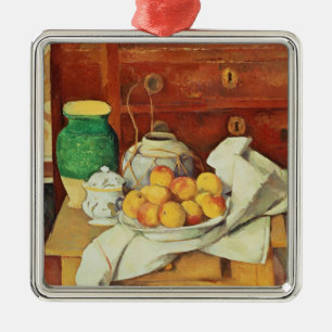 Paul Cezanne stilleben med en byrå, Julgransprydnad Metall