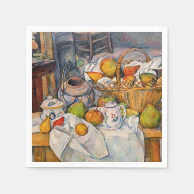 Paul Cezanne - Stilleben med korg Pappersservett (Framsidan)
