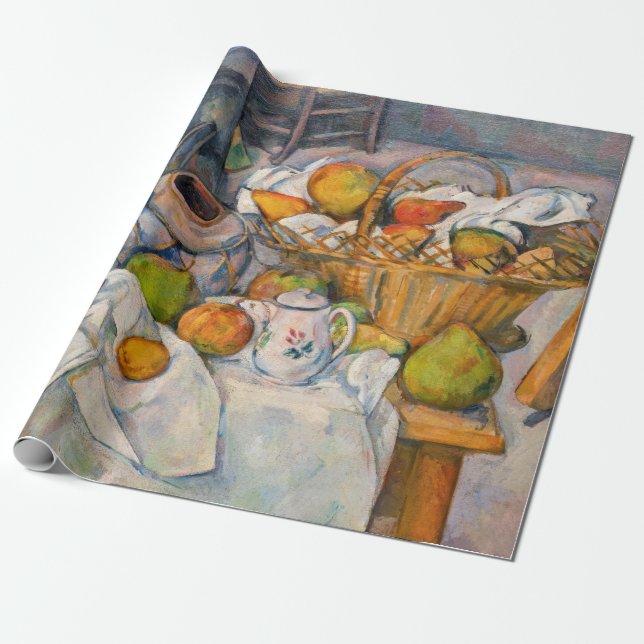 Paul Cezanne - Stilleben med korg Presentpapper (Utrullad)