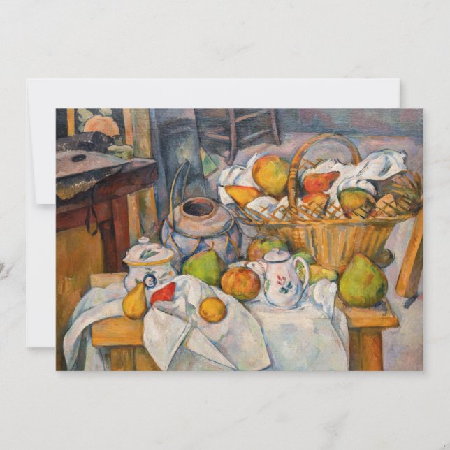 Paul Cezanne - Stilleben med korg Tack Kort (Framsida)