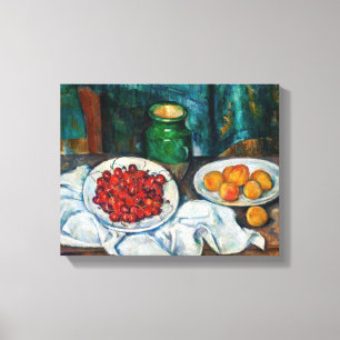 Paul Cezanne - Stilleben med körsbär och persikor Canvastryck