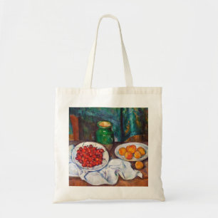 Paul Cezanne stilleben med körsbär och persikor Tygkasse