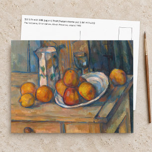Paul Cezanne - Stilleben med mjölkkruka och frukte Vykort